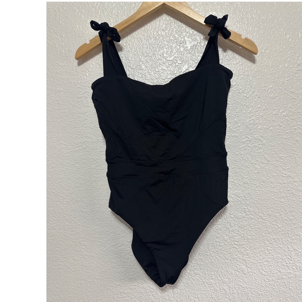 BECCA by Rebeca Virtue Black  Emma Over the Shoulder One piece Swimsuit M - Picture 3 of 11